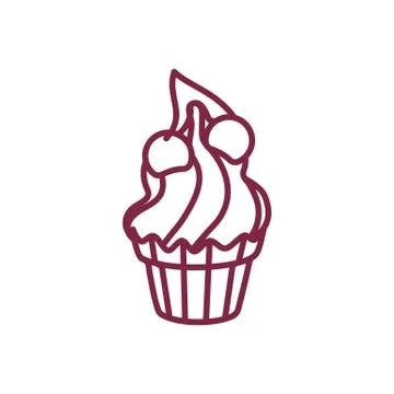 Vector cute cupcake sweets art Stock Illustration