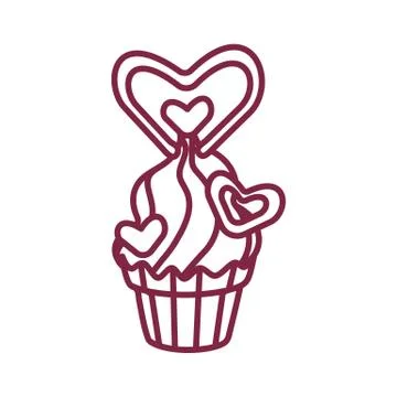 Vector cute cupcake sweets art Stock Illustration
