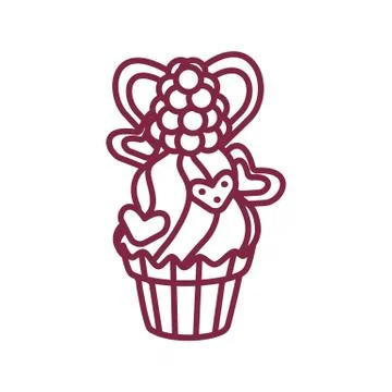 Vector cute cupcake sweets art Illustrazione stock