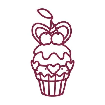 Vector cute cupcake sweets art Stock Illustration