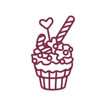 Vector cute cupcake sweets art Stock Illustration
