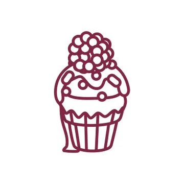 Vector cute cupcake sweets art Stock Illustration