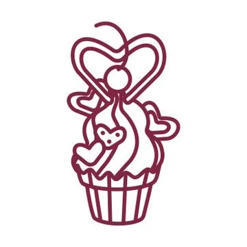 Vector cute cupcake sweets art Stock Illustration