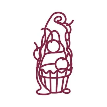 Vector cute cupcake sweets art Stock Illustration