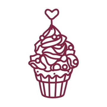 Vector cute cupcake sweets art Stock Illustration