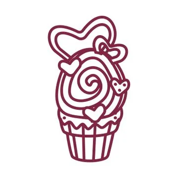 Vector cute cupcake sweets art Stock Illustration