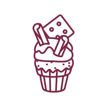Vector cute cupcake sweets art Stock Illustration