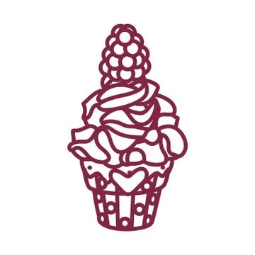 Vector cute cupcake sweets art Stock Illustration