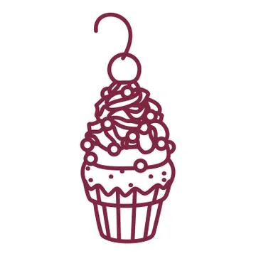 Vector cute cupcake sweets art Stock Illustration