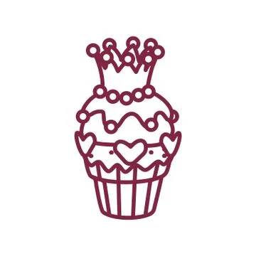 Vector cute cupcake sweets art Stock Illustration