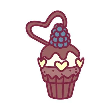 Vector cute cupcake sweets art Stock Illustration