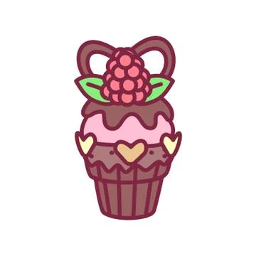 Vector cute cupcake sweets art Illustrazione stock