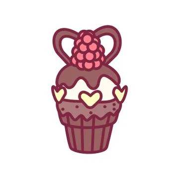 Vector cute cupcake sweets art Stock Illustration