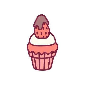 Vector cute cupcake sweets art Stock Illustration