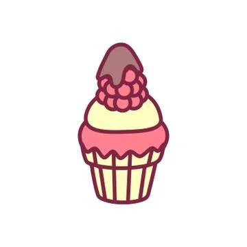 Vector cute cupcake sweets art Stock Illustration