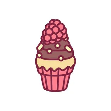 Vector cute cupcake sweets art Stock Illustration