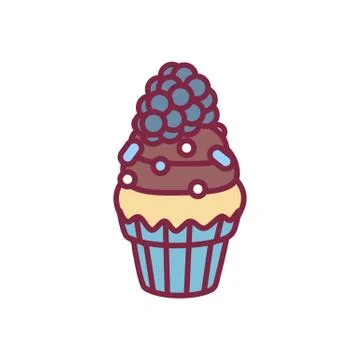 Vector cute cupcake sweets art Stock Illustration