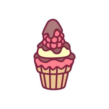 Vector cute cupcake sweets art Stock Illustration