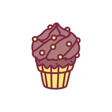 Vector cute cupcake sweets art Stock Illustration