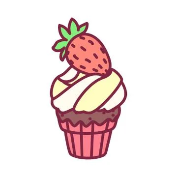 Vector cute cupcake sweets art Stock Illustration
