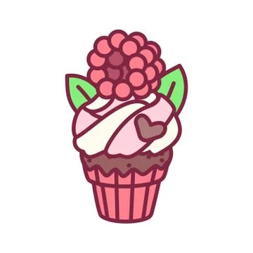 Vector cute cupcake sweets art Stock Illustration