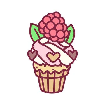 Vector cute cupcake sweets art Stock Illustration