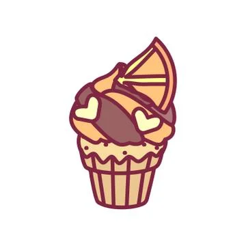 Vector cute cupcake sweets art Stock Illustration