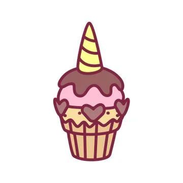 Vector cute cupcake sweets art Stock-Illustration