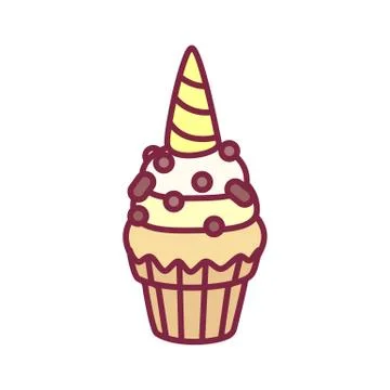 Vector cute cupcake sweets art Illustrazione stock