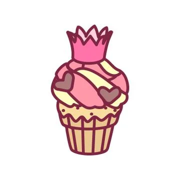 Vector cute cupcake sweets art Illustrazione stock
