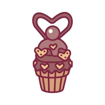 Vector cute cupcake sweets art Stock Illustration