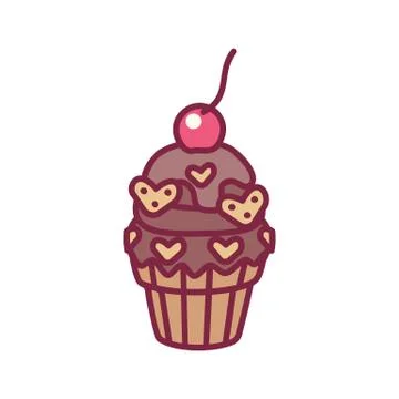 Vector cute cupcake sweets art Stock Illustration