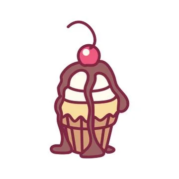 Vector cute cupcake sweets art Stock Illustration