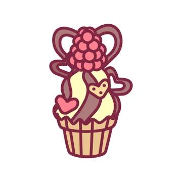 Vector cute cupcake sweets art Stock Illustration