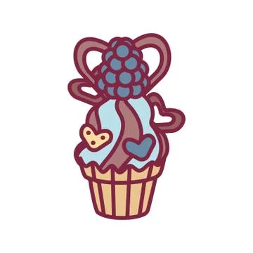 Vector cute cupcake sweets art Stock Illustration