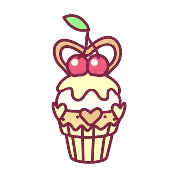 Vector cute cupcake sweets art Stock-Illustration