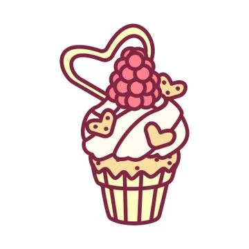 Vector cute cupcake sweets art Stock Illustration