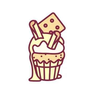Vector cute cupcake sweets art Stock Illustration