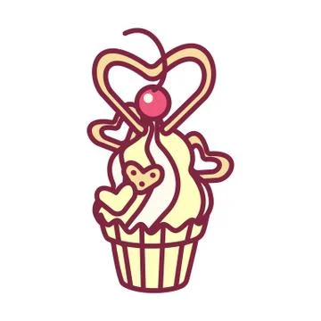 Vector cute cupcake sweets art Stock Illustration