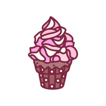 Vector cute cupcake sweets art Stock Illustration