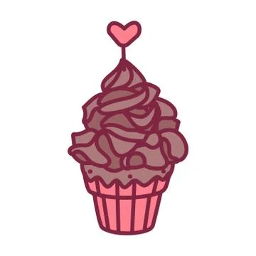 Vector cute cupcake sweets art Stock Illustration