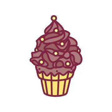 Vector cute cupcake sweets art Stock Illustration