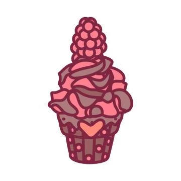 Vector cute cupcake sweets art Stock Illustration