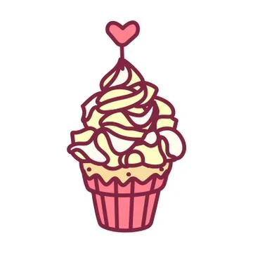 Vector cute cupcake sweets art Stock Illustration