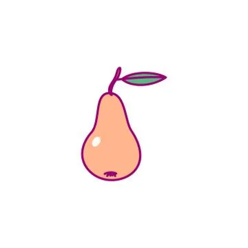 Vector cute drawn fruit clipart Illustrazione stock