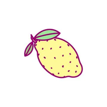 Vector cute drawn fruit clipart Illustrazione stock