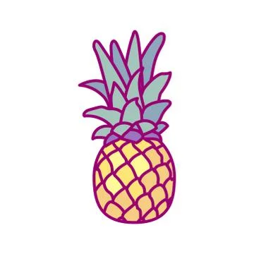 Vector cute drawn fruit clipart Stock Illustration