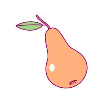 Vector cute drawn fruit clipart Stock Illustration