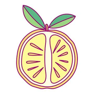 Vector cute drawn fruit clipart Stock Illustration