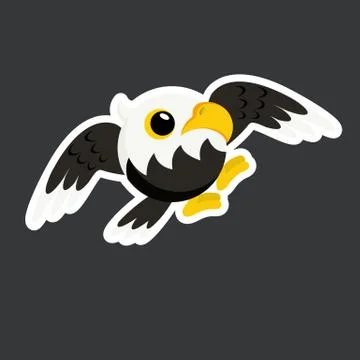 Vector cute eagle sticker template Stock Illustration